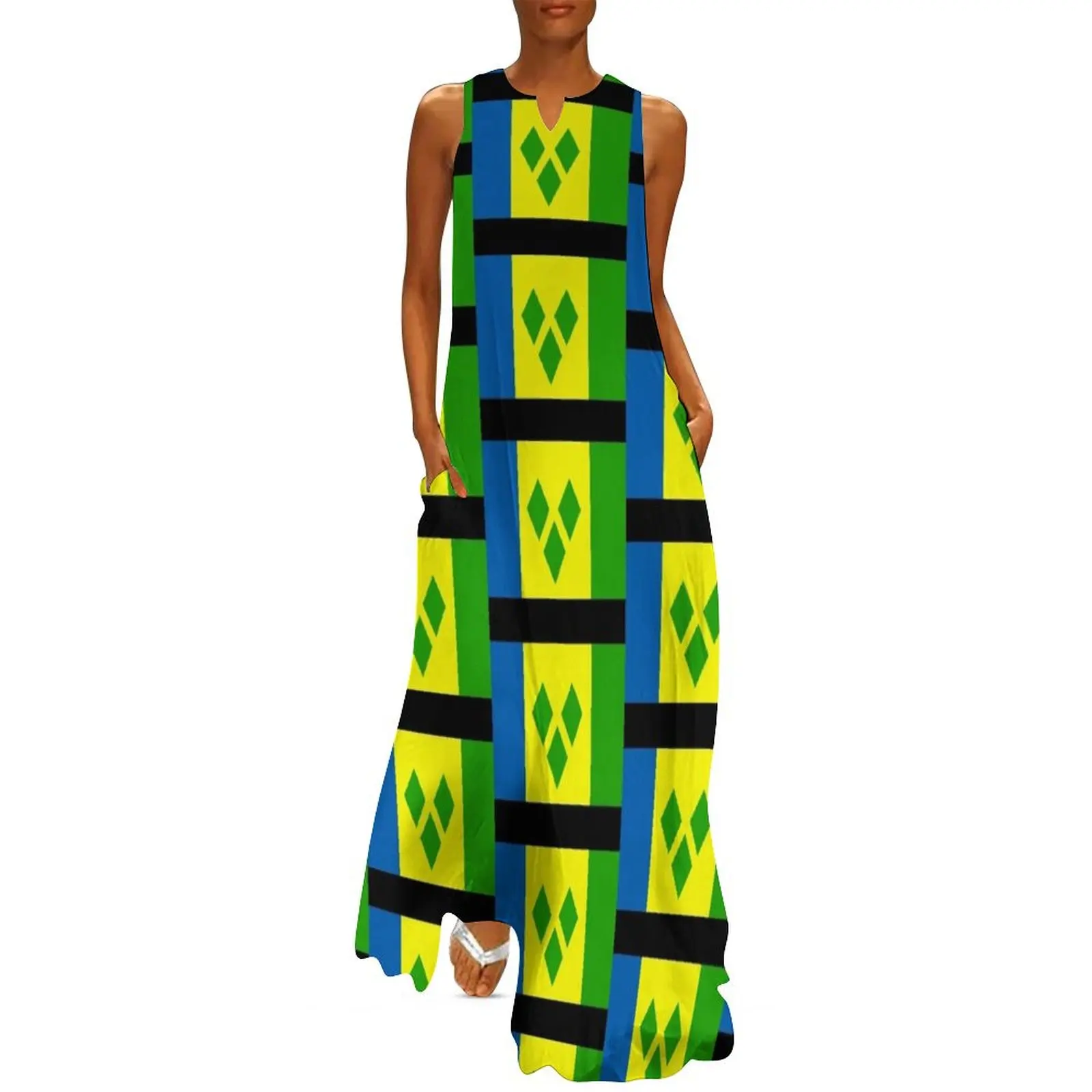 

Saint Vincent and The Grenadines Long Dress Cocktail of dresses loose women's dress Dress