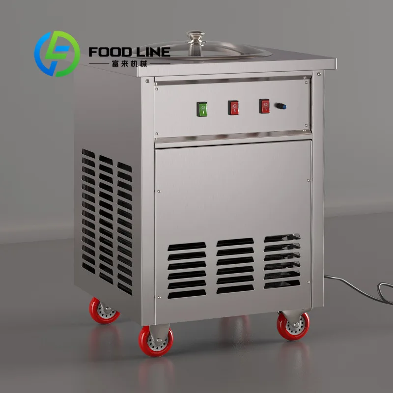 Energy Saving Thai Ice Cream Roll Unit Optimized Cooling Circuit Reduce Power Consumption For Long Time Continuous Selling