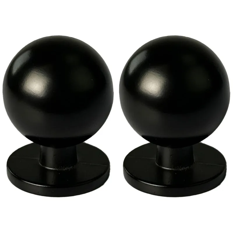 Matte Black Round Ball Knob, Zamak, 2 pack