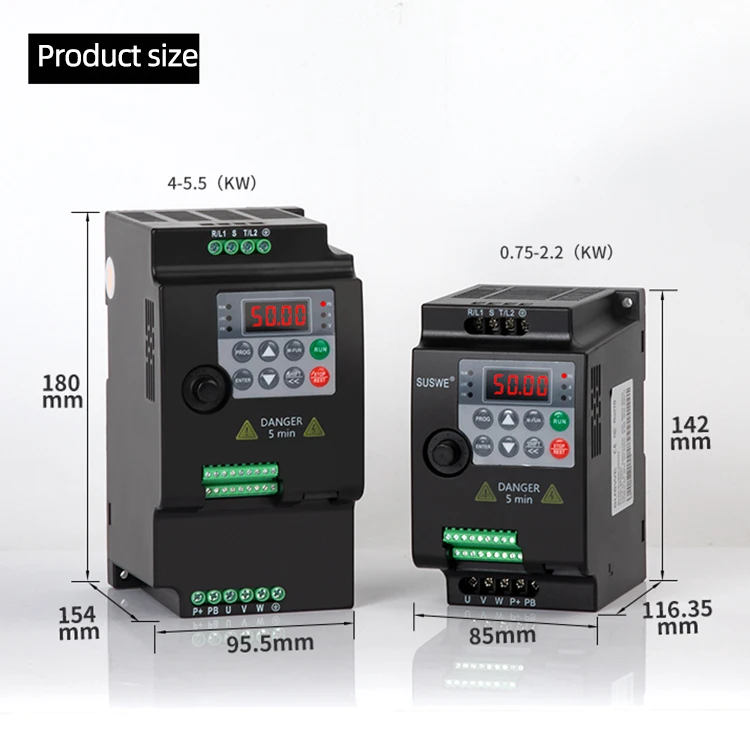 VFD Inverter Frequency Converter 50 60 Hz AC Drive 0.75kw-7.5kw 220V Three 3 Pause Variable Frequency Drive