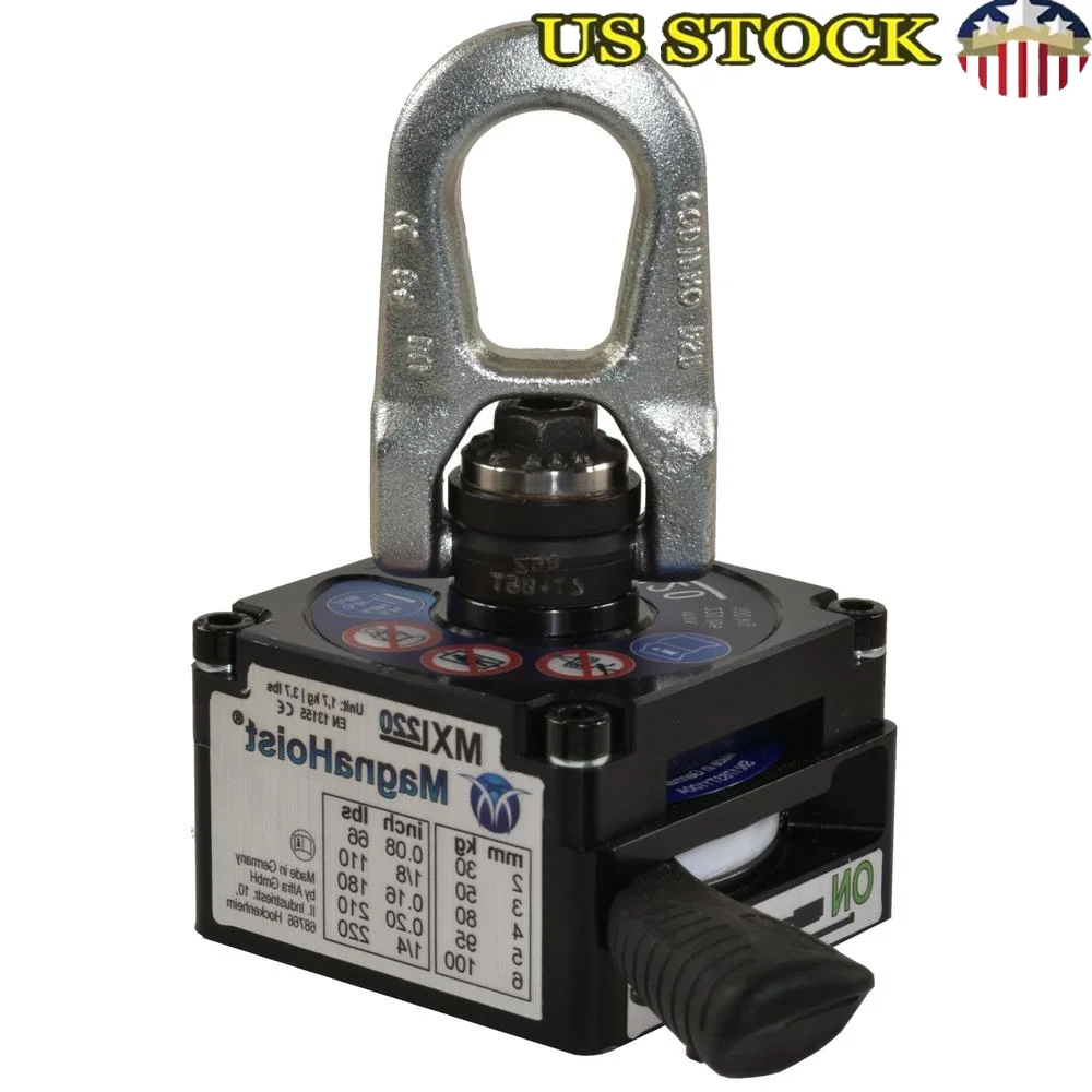 220lbs Lifting Magnet Swivel Hook Thin-walled Material Handling