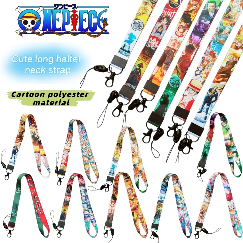 One Piece anime cartoon mobile phone lanyard, cute neck-hanging card holder, creative trendy personalized lanyard accessory