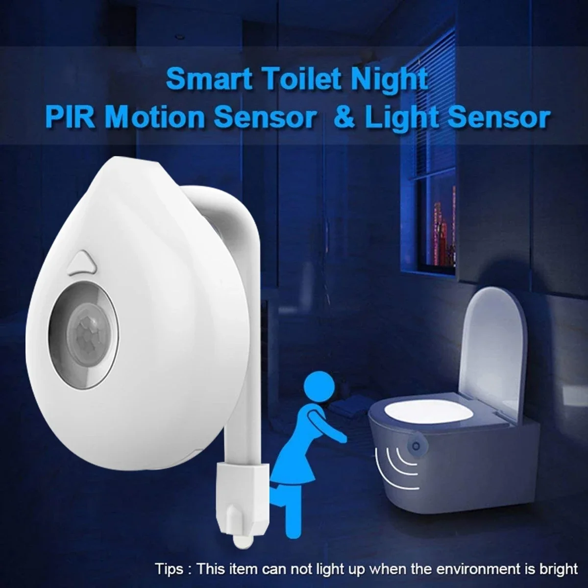 

8 Colors Smart PIR Motion Sensor Toilet Seat Night Light Waterproof Backlight For Toilet Bowl LED Luminaria Lamp WC Toilet Light