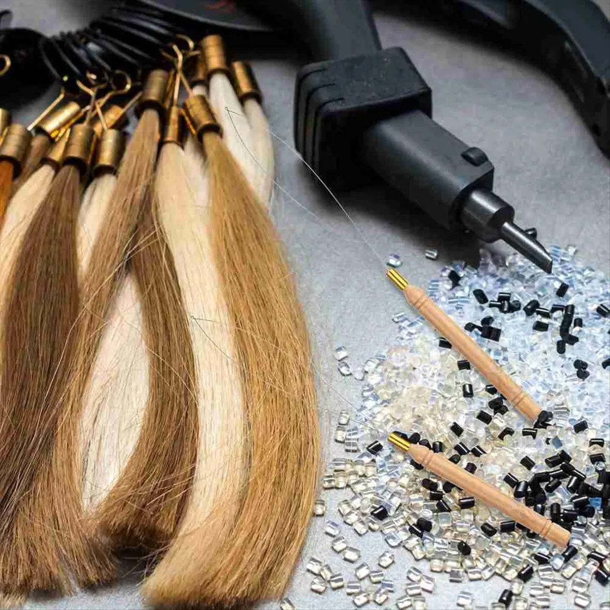 Top Sale Hair Extensions Loop Needle Threader Pulling Hook, Needle Threaders with Wooden Handle Bead Threader for Hair Extension