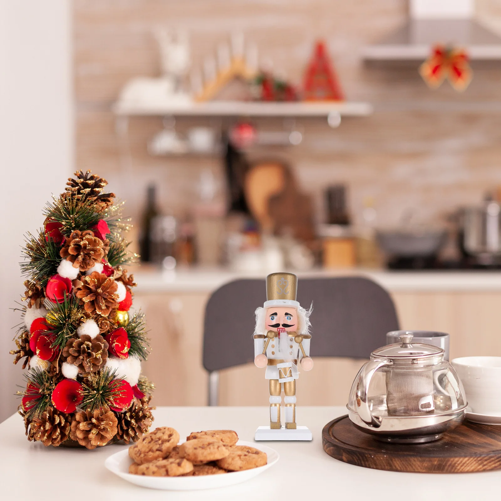 

3Pcs Nutcracker Christmas Wooden Desktop Decoration Elegant Soldier Ornaments Timeless Holiday Decor Christmas Nutcracker