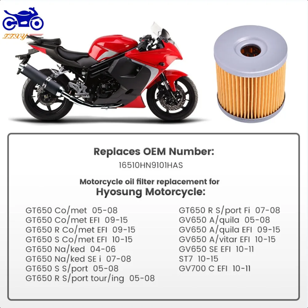 

Motorcycle Engine Oil Filter Accessories for Hyosung GT650 Comet EFI GT650 R Sporttouring GT650 Naked GV650 Aquila EFI ST7 GV700