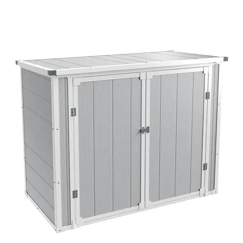 41 Cu.Ft Horizontal Storage Shed Outdoor, Weatherproof Resin Storage Shed with Floor Thickened, Gas Spring, Lockable