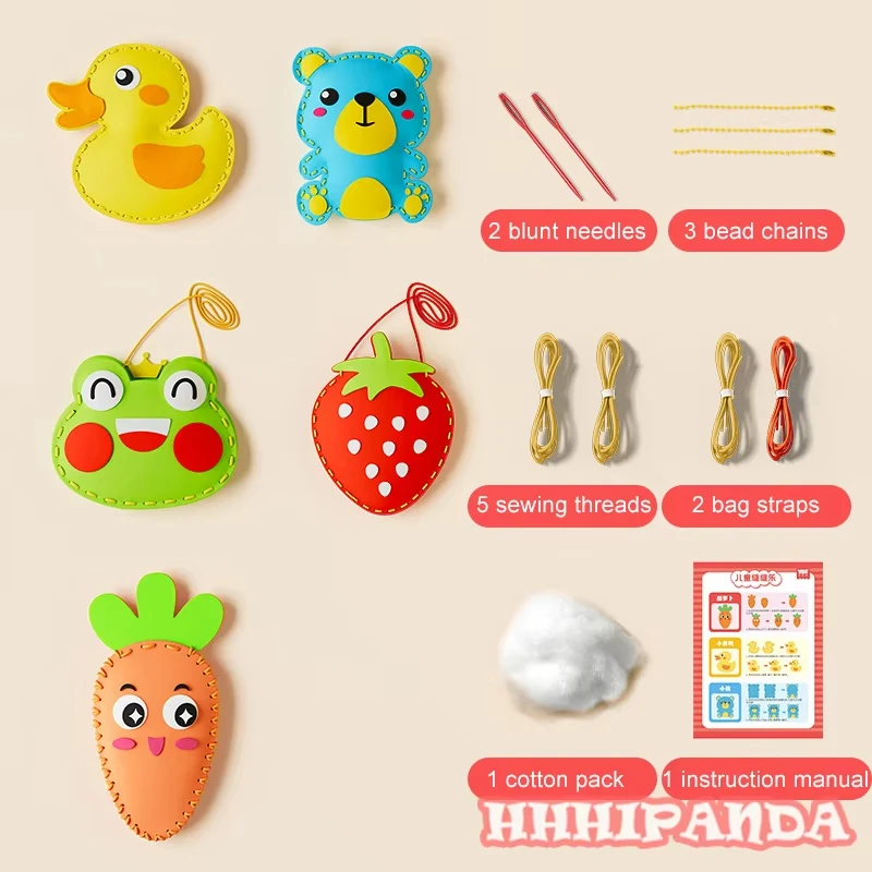 لعبة حرفية للخياطة اليدوية للأطفال - مجموعة زينة إبداعية من القماش غير المنسوج مع 5 تصميمات، هدية تزيين الدمية بنفسك