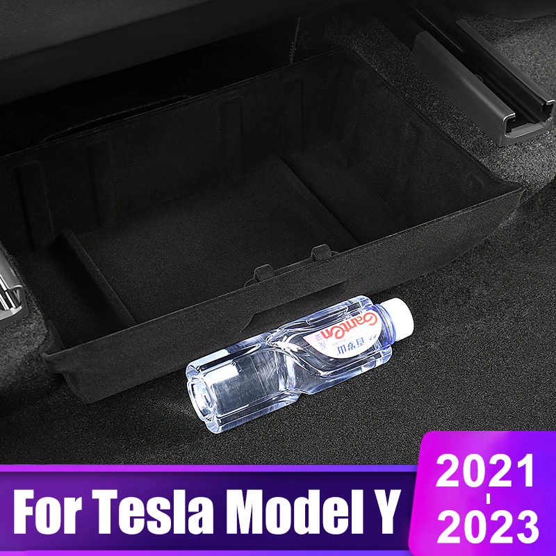 For Tesla Model Y 2021 2022 2023 2024 Rear Central Control  Storage Box Organzier Under Seat Drawer Type Box Accessories