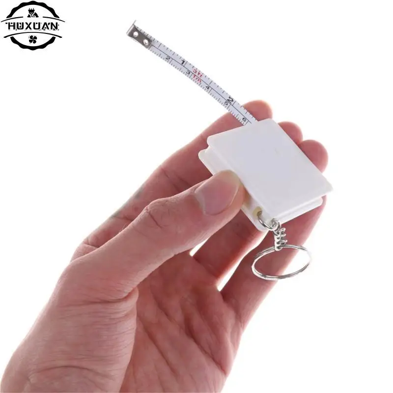 1pc Mini Tape Measure With Key Chain Plastic Portable Retractable Ruler Centimeter/Inch Tape Measure Mini Measuring Tool Random