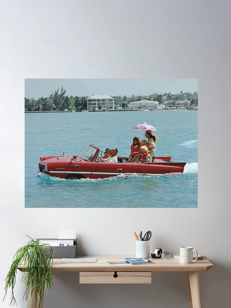 Slim Aarons Sea Drive, Print Art Canvas Poster, For Living Room Decor, Home Wall Picture