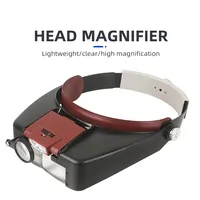 Head Mounted Binocular Magnifying Glass with LED Light Wearable Magnifying Glass for Reading Books Repairing Watches