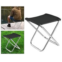 Portable Folding Camping Stool Oxford Cloth Aluminum Alloy Sturdy Lightweight Small Foldable Chair Footrest for Park Barbecue