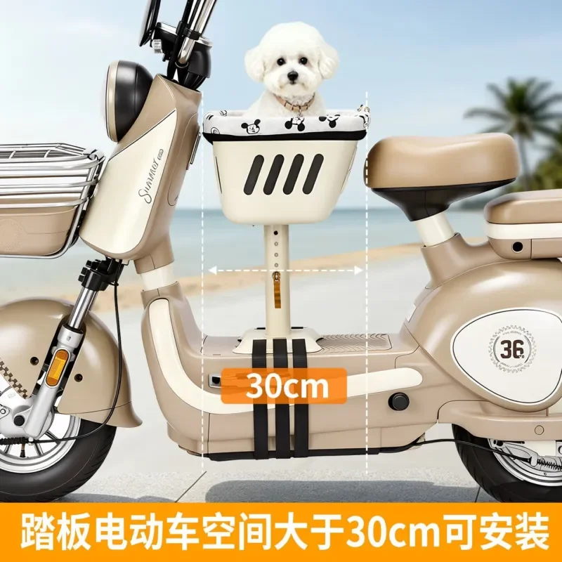 Electric Bike Front Pet Basket with Ventilation Holes for Small Dogs Cats Breathable Storage Carrier for Cycling Walking