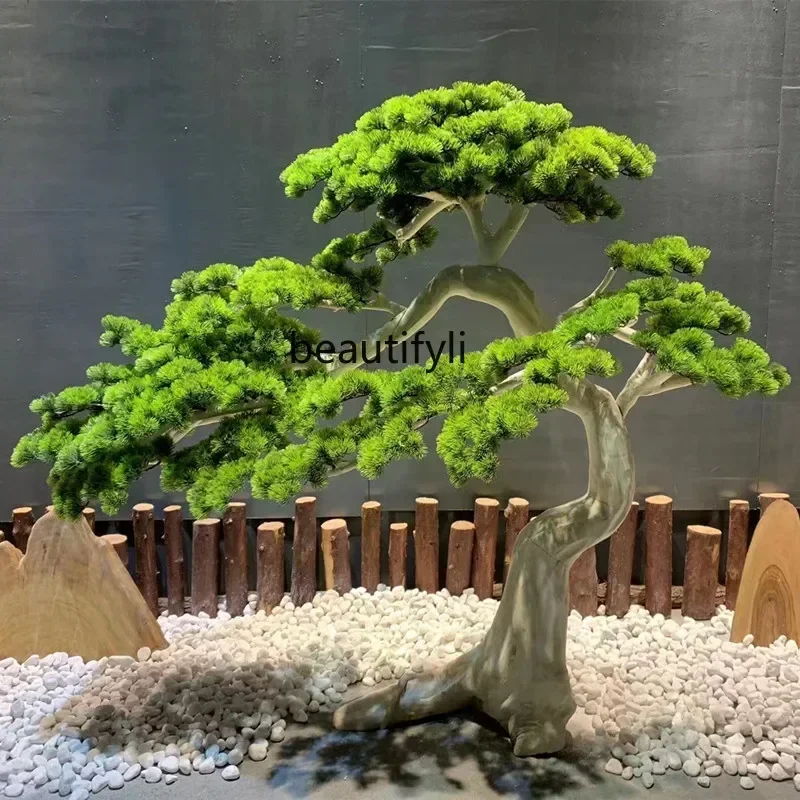 

Simulated welcome pine Luo Hansong New Chinese hotel landscape green plants fake tree landscaping ornament