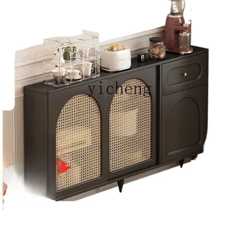 

ZK dining side wine cabinet integrated against the wall living room ultra-thin locker small apartment storage decor