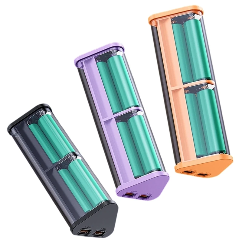 Transparent Battery Holder Case Digital Dispaly for 6pcs 18650 Powerbank Build
