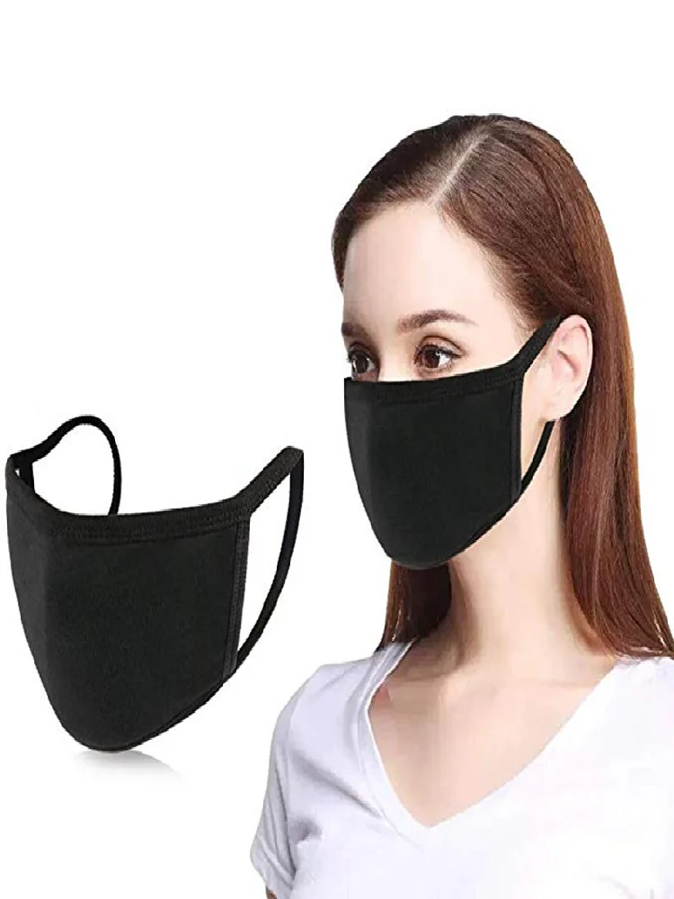 قناع من القطن الخالص بلون موحد، قناع رقيق ثلاثي الأبعاد مخصص، قناع غبار للسفر في الهواء الطلق للرجال والنساء، قابل للغسل #5