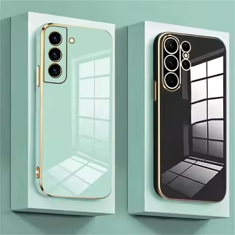 Luxury Silicone Plating Phone Case For Samsung Galaxy S25 S24 S23 S22 Ultra S21 S20 FE S10 Plus Solid Color Soft Cover Coque