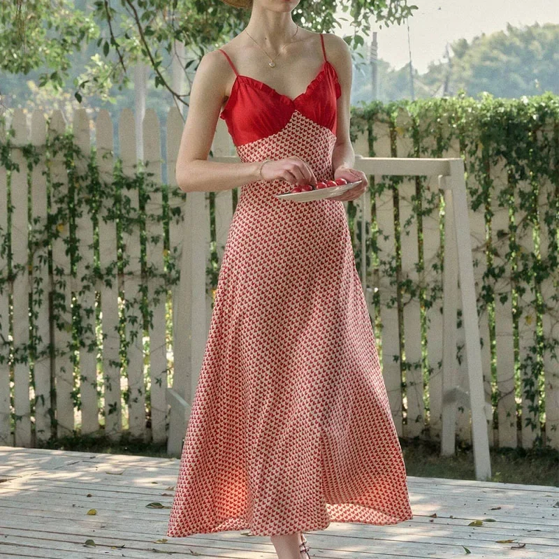 

New Summer Dresses for Women Sexy Spaghetti Strap Women Dress Fashion Print Long Dress Women Vestidos De Verano Mujer 2025 Q177