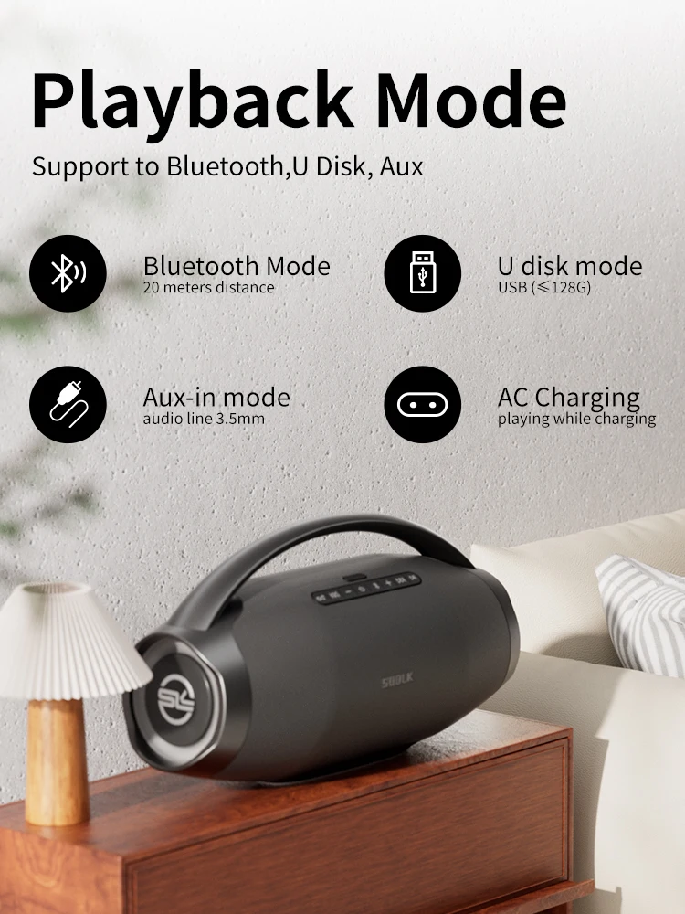 2025 SODLK S1619 قالب خاص للحفلات سوبر باس بلوتوث مكبر صوت خارجي مضخم صوت مكبرات صوت كاريوكي مع ميكروفون لاسلكي #6