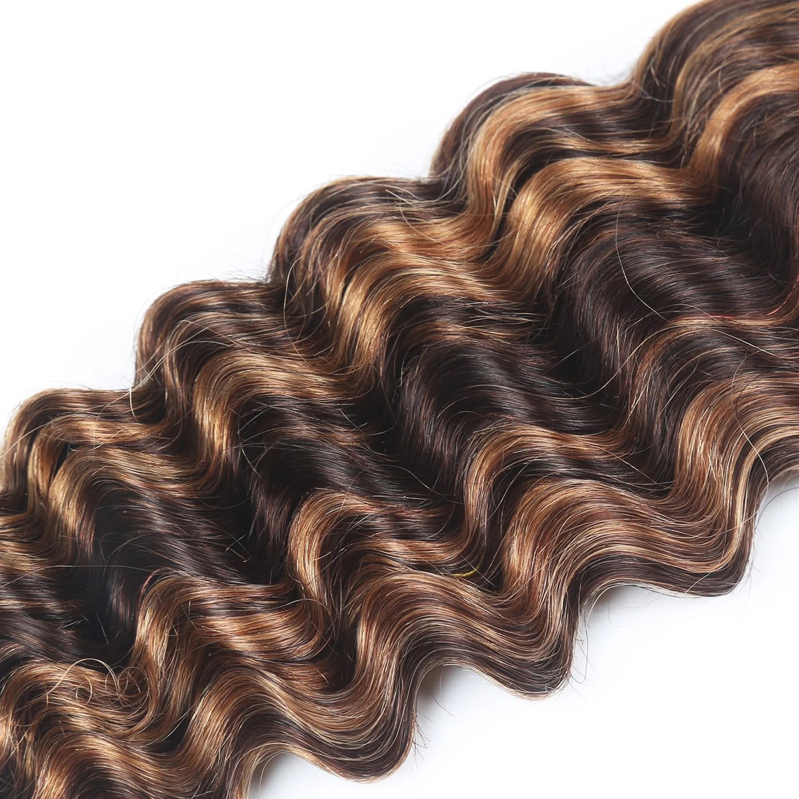 #4/27 3 Bundles Human Braiding Hair wet and wavy Curly Wig Braiding Knotless 16A Deep Wave Bulk Human Hair For Braiding Women