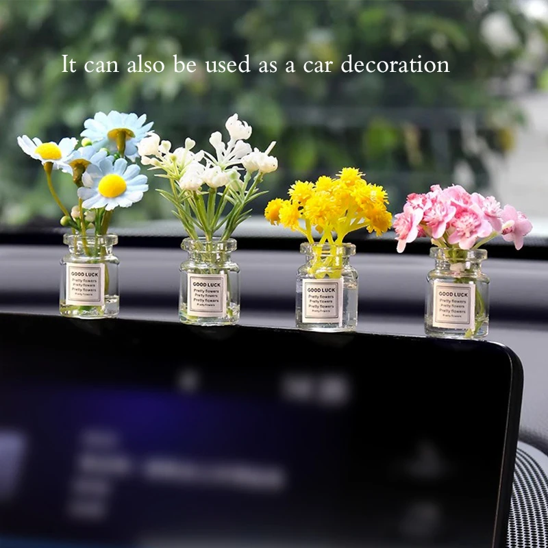 Mini Artificial Flower Vase Fridge Magnets Handmade Refrigerator Magnets 3D Miniature Vase Cute Home Car Decoration Ornaments