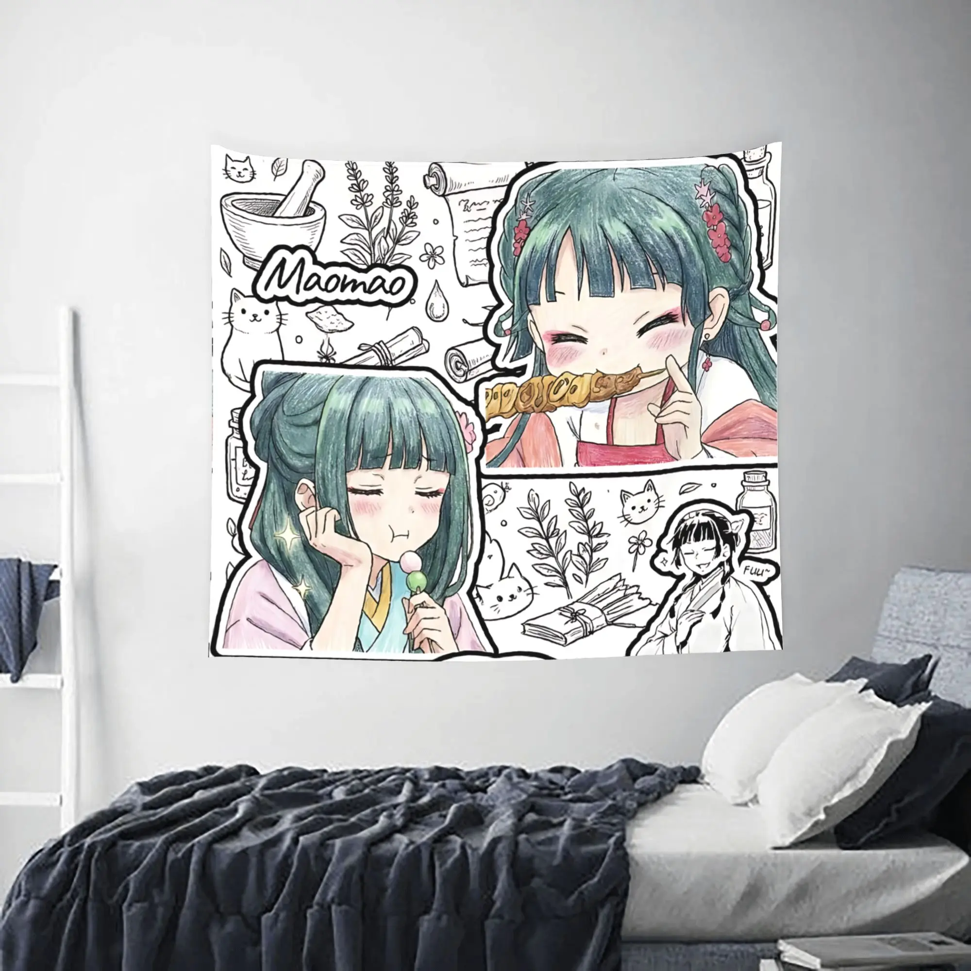 Customized The Apothecary MAOMAO cutecore Tapestry Bedroom Decoration  Wall Hanging Blanket Tapestry Cool Stuff For Room