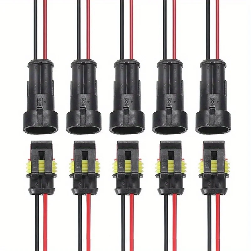 2 Pin Connector Male and Female Way 20AWG Wire Suitable for Car Truck Boat Other Wire Connection 5 Pairs
