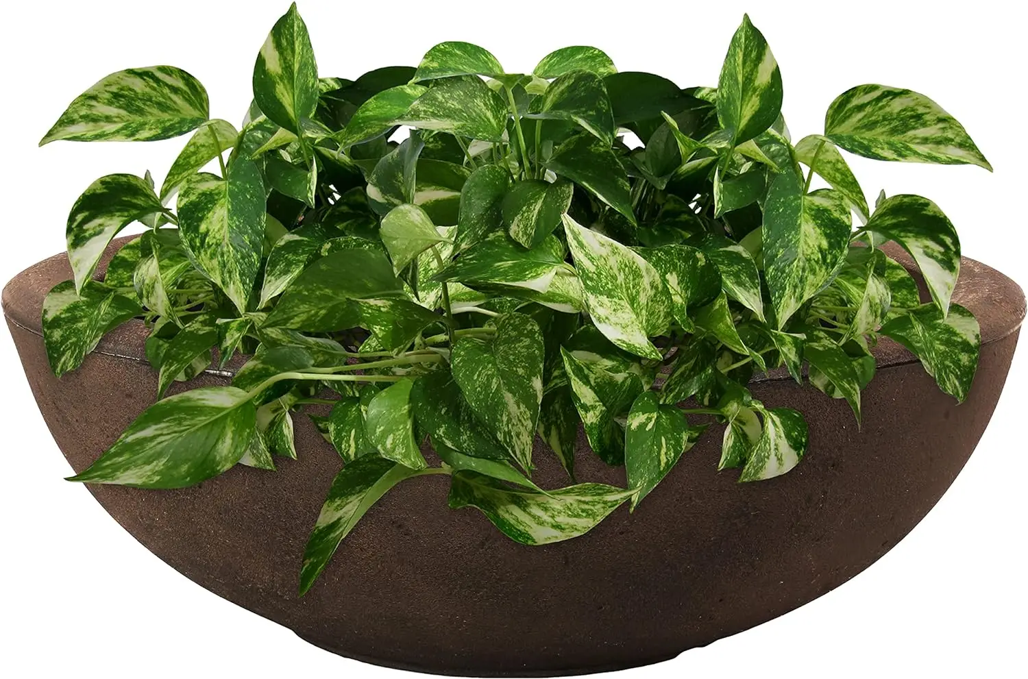 Comfort Corner 20.75-Inch Indoor/Outdoor Double-Walled Polyresin Planter Bowl with UV-Resistant Sable Finish