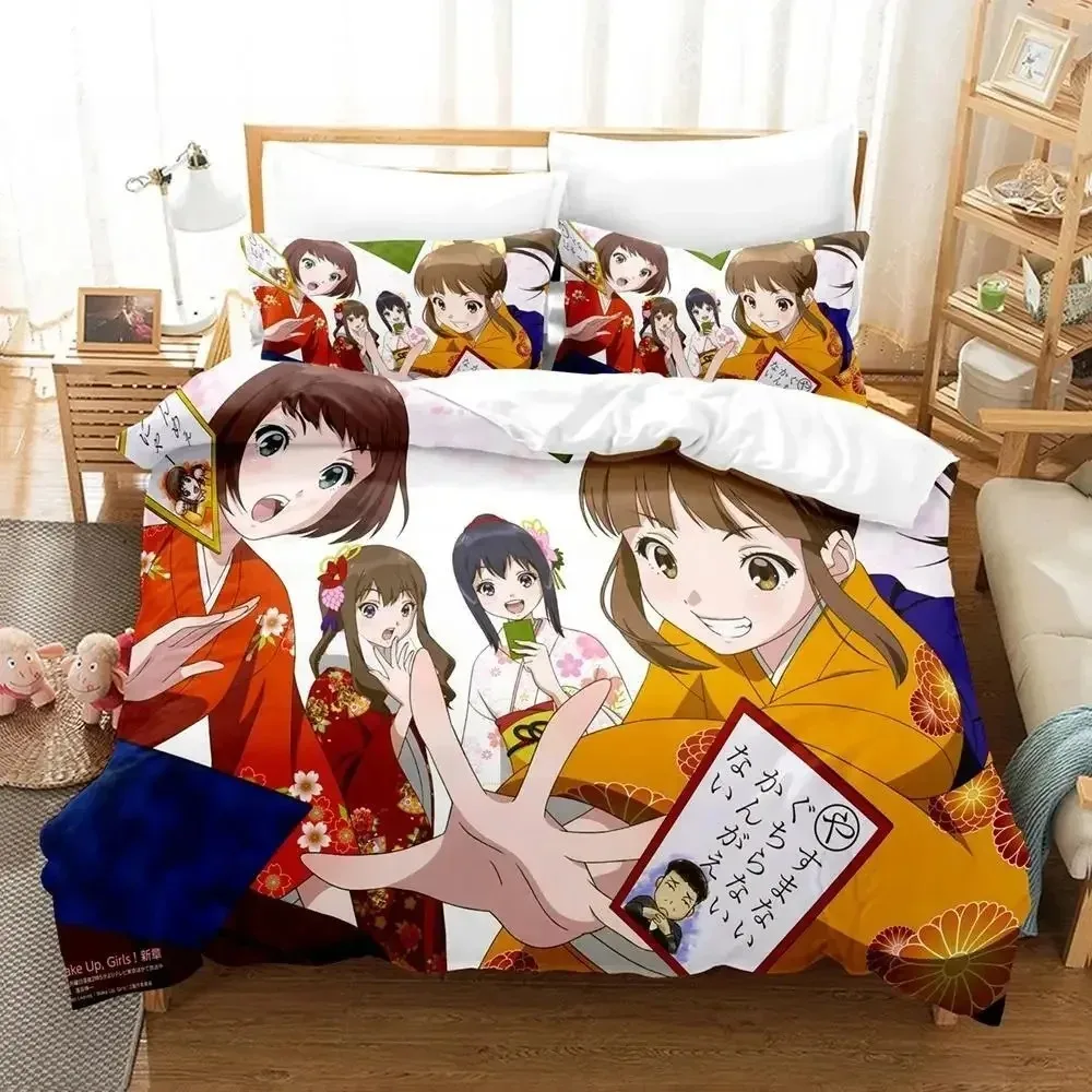 3D Print Anime Kawaii Wake Up, Girls! Bedding Set Single Twin Full Queen King Size Bed Set Adult Kid Bedroom Duvet cover Sets