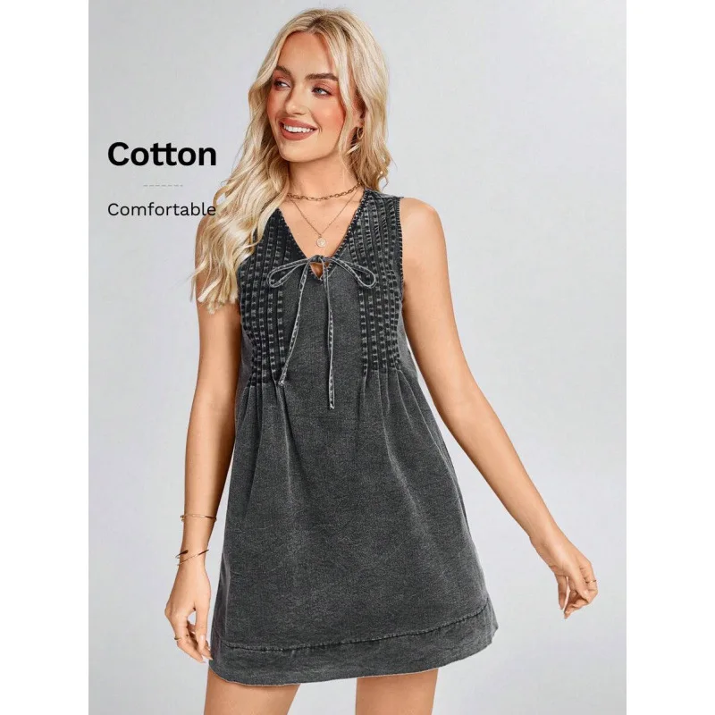 

Classic Style Denim Jumpsuit Unisex Nine Sleeve Length Citywalk Suitable Neutral Audience Spring