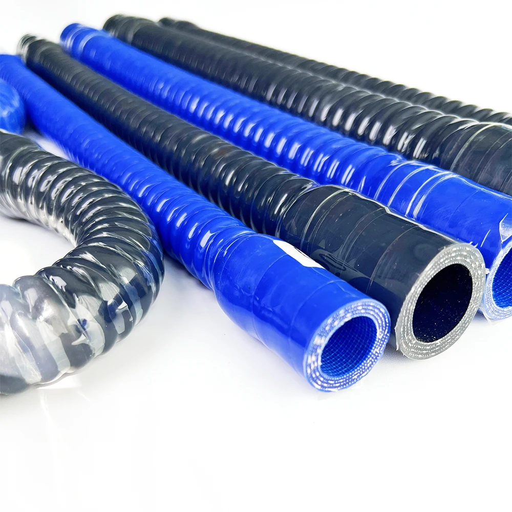 ID16 ~ 75mm Blauw Zwart Universele Siliconen Flexibele Slang Auto Luchtinlaatpijp Radiator Buis Intercooler staaldraad gegolfde Buis - afbeelding 2