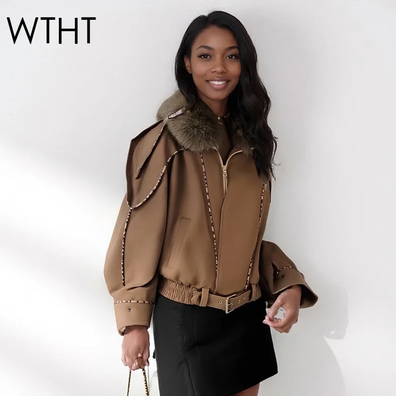 

WTHT Fashion New Women's Spliced Plush Lapel Fake Suede Jacket 2025 Winter Trendy Long Sleeves Loose Coat Female 1LS2577