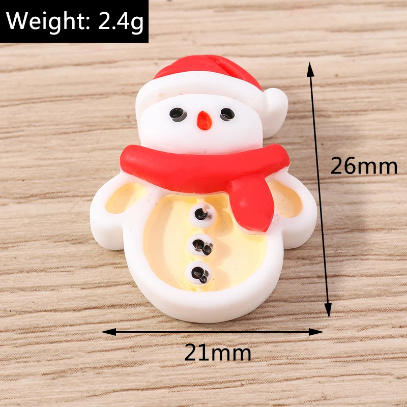 10 Stück 10x12mm Cartoon-Weihnachtsmann-Cabochons aus Kunstharz für die Schmuckherstellung, DIY-Haarschmuck und Bastelzubehör – Detail 17