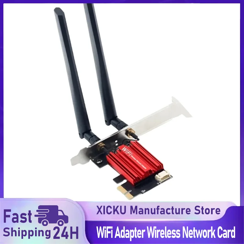 

AC1200 WiFi 5 PCIE WiFi Adapter Wireless Network Card Bluetooth 4.0 Dual Band 2.4G/5GHz 802.11AC For Desktop Windows 7/8/10/11