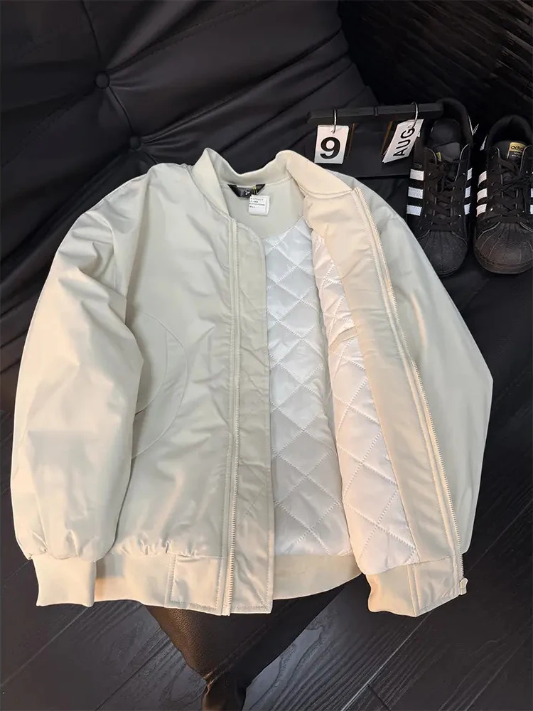 

Утепленная мужская хлопковая куртка-бомбер в американском стиле, деконструированная, для повседневной носки осенью и зимой