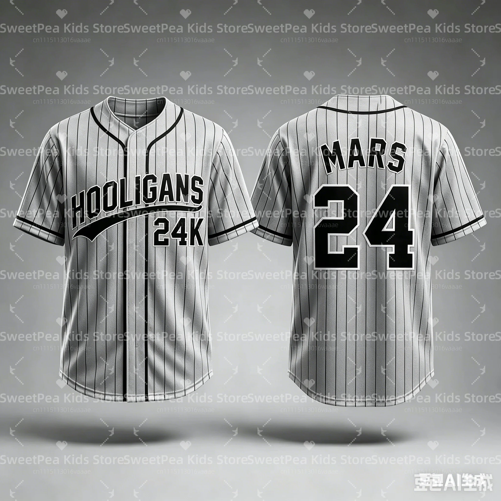 2026 Bruno Mars 24K Hooligans Baseball Jersey Men Women Unisex