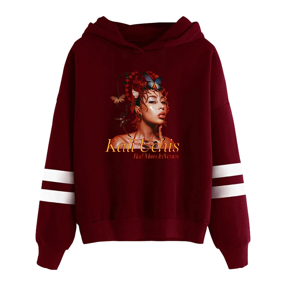 Kali Uchis Hoodie bulan merah di Venus Album 2023 dunia Tour tanpa saku bar paralel lengan Streetwear Wanita Pria kaus bertudung