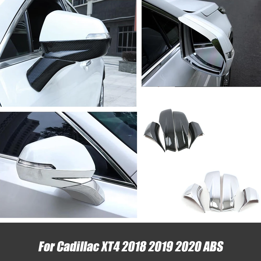 

ABS Chrome For Cadillac XT4 2018 2019 2020 Car rearview mirror block rain eyebrow cover strip Trim Car Styling Accessories