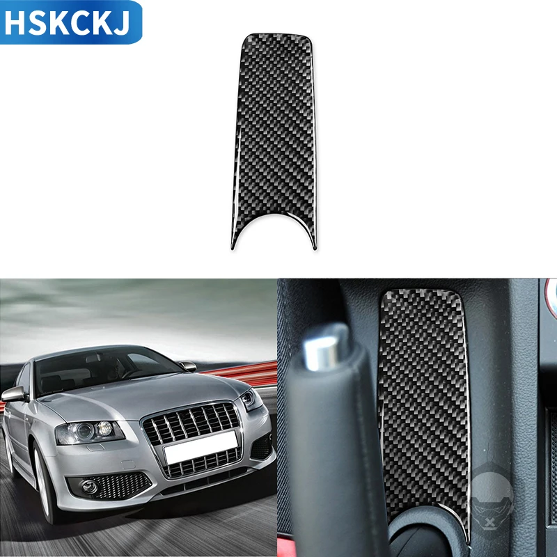 

For Audi A3 S3 8P 2006 2007 Real Carbon Fiber Car Hand Brush Bottom Cup Holder Panel Trim Cover Sticker Interior Accessories