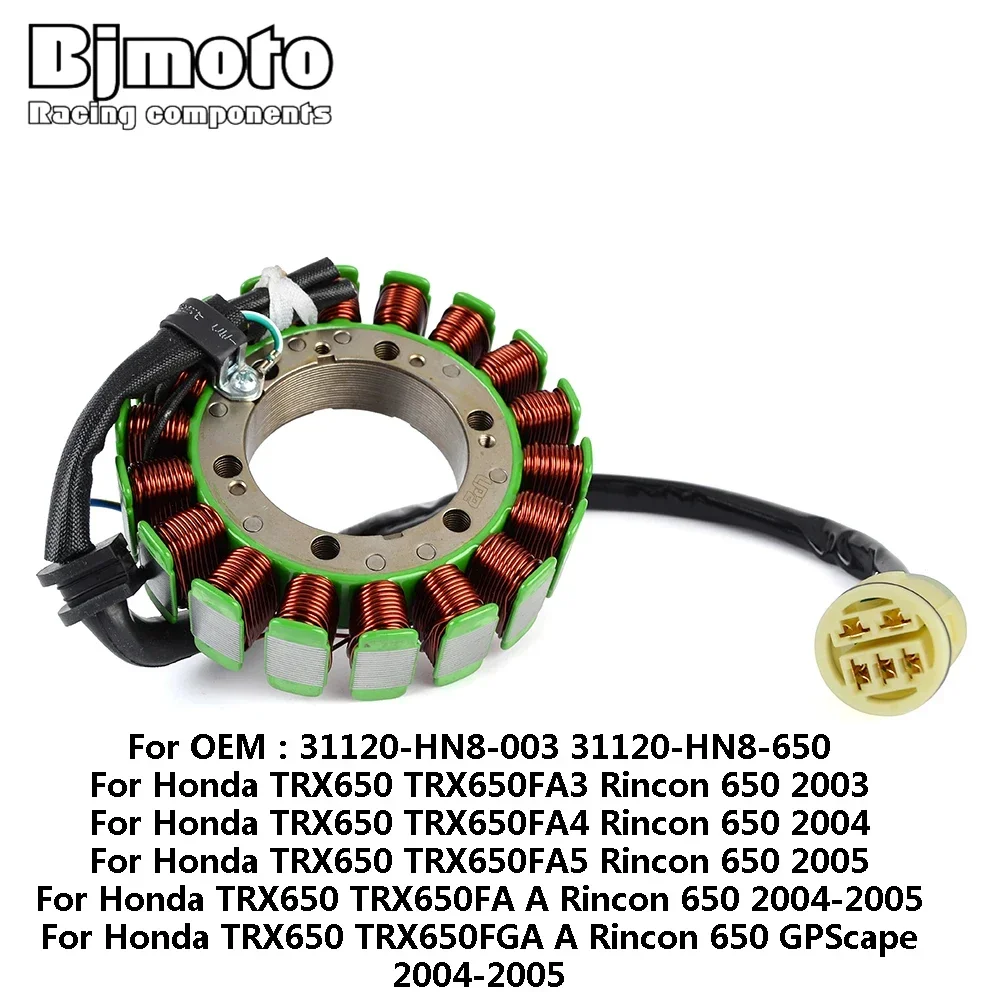 Motorcycle Magneto Generator Stator Coil For Honda TRX650 TRX650FA3 TRX650FA4 TRX650FA5 TRX650FA A Rincon 650 31120-HN8-650