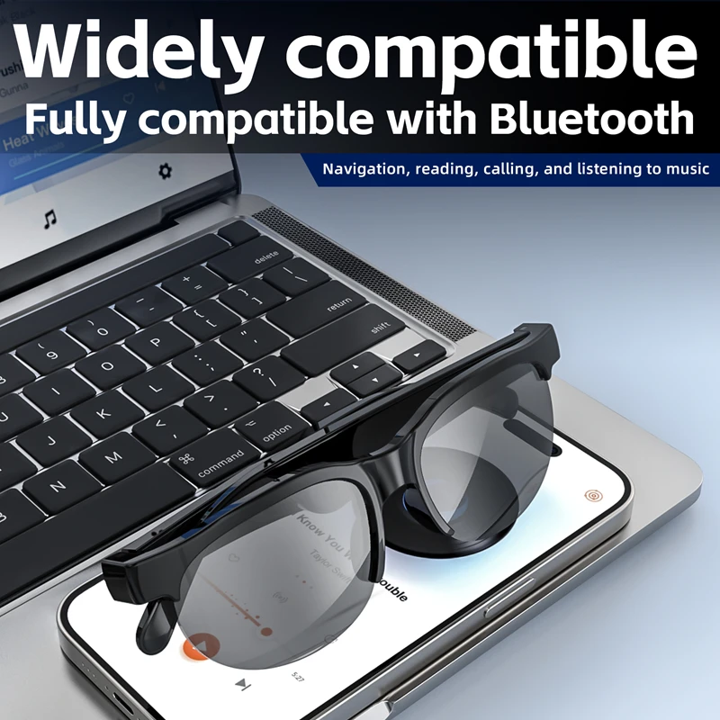 

Bluetooth-наушники, умные очки, бинауральные музыкальные сенсорные наушники с микрофоном, аудио солнцезащитные очки, звонки для всех смартфонов, последние