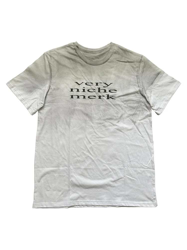 Letter print short-sleeve T-shirt, men's top