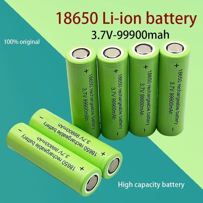 Baterai 18650 asli 99900mah 3.7 V 18650 baterai Lithium isi ulang untuk mainan senter/pengisian listrik