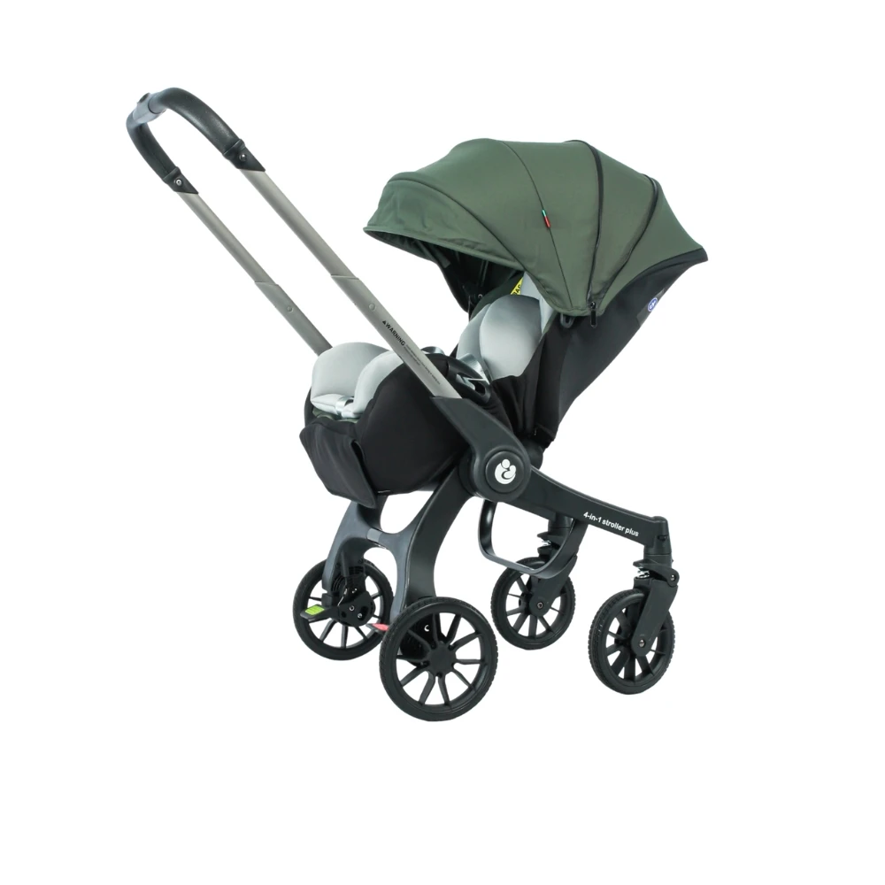 4-in-1 kinderwagen met verhoogde zitpositie voor pasgeborenen, inclusief babyautostoeltje & peuterzitje, verstelbare zitpositie voor baby's, lichtgewicht frame van ruimtevaartaluminium, zomerzitje van