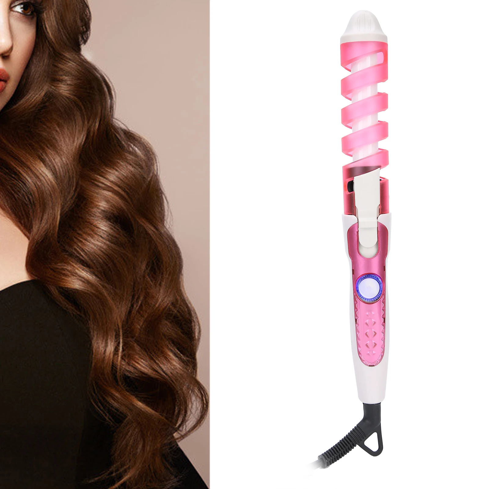 Electric Hair Curler Electric Hair Curling Wand Spiral Hair Curler Curling Iron Hairstyling Tool 110‑240V Spiral Curling Iron