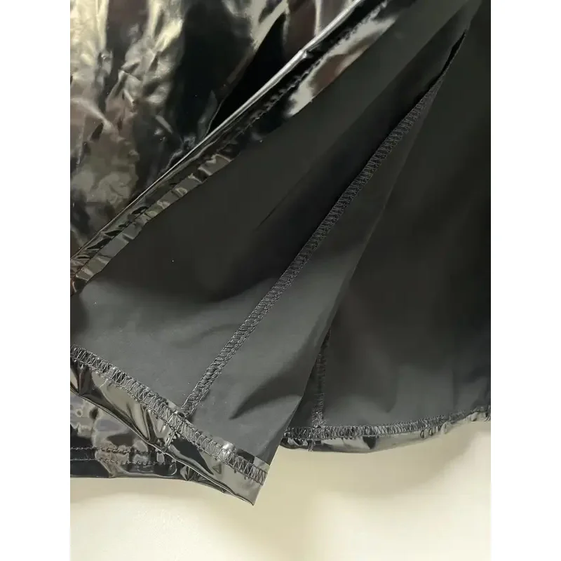 Abrigo largo de piel sintética Matrix para hombre y mujer, gabardina de látex Wetlook, disfraz de Cosplay con cremallera, manga larga ajustada y J1