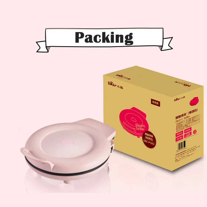 New 2024 Bear Pink Household small double-sided heating pancake pan pancake pan electric pancake stall