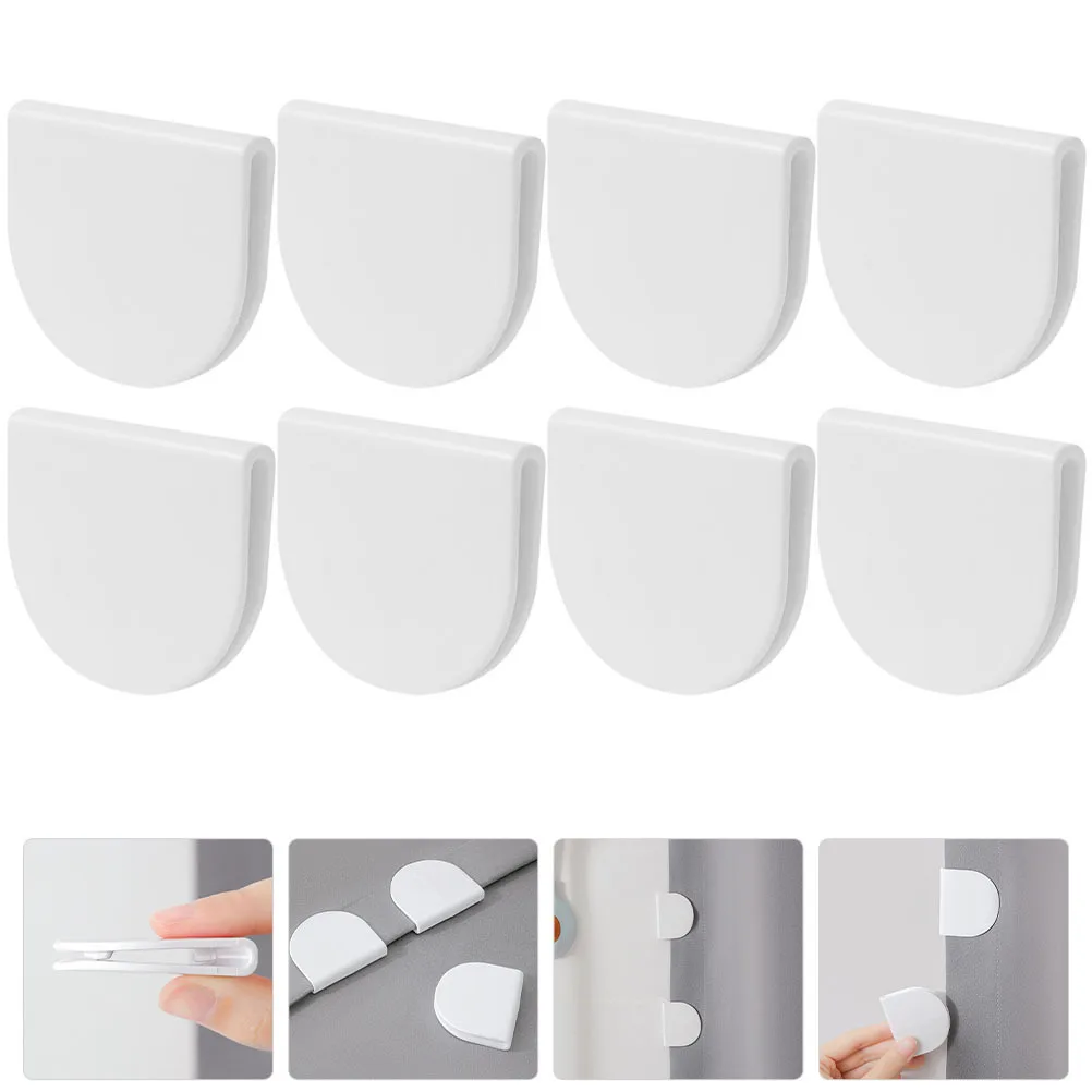 

8Pcs Premium Shower Curtain Clips Self Adhesive Splash Proof Guard for Bathtub Side Easy Install No Drilling Needed